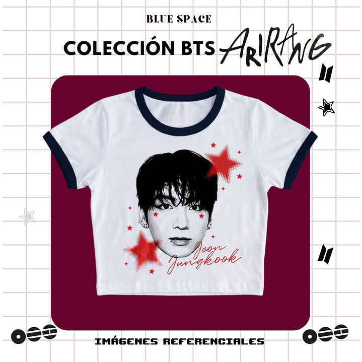 Polera VINTAGE BTS - JUNGKOOK ESTRELLAS 1