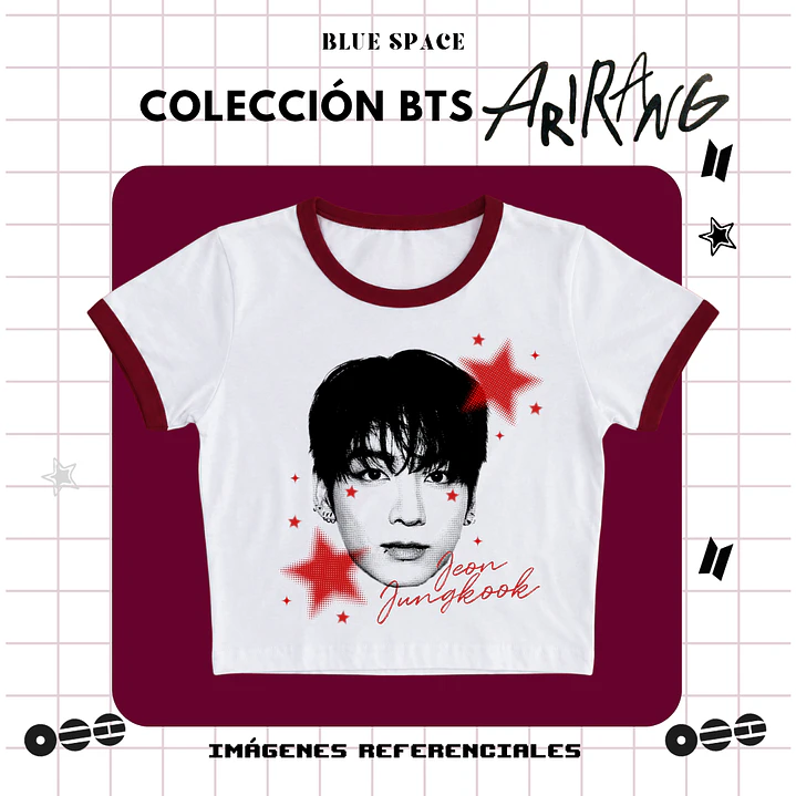 Polera VINTAGE BTS - JUNGKOOK ESTRELLAS 2