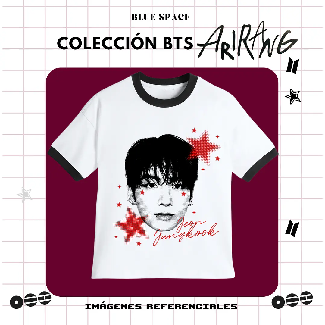 Polera VINTAGE BTS - JUNGKOOK ESTRELLAS 3