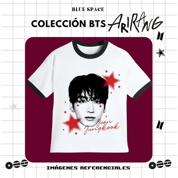 Polera VINTAGE BTS - JUNGKOOK ESTRELLAS 3