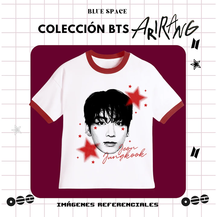 Polera VINTAGE BTS - JUNGKOOK ESTRELLAS 4