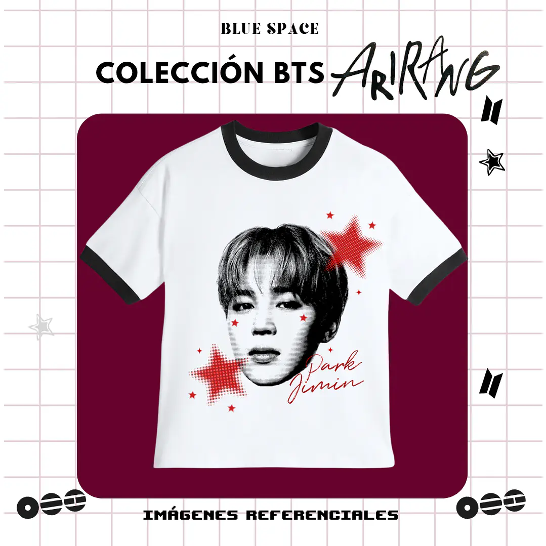 Polera VINTAGE BTS - JIMIN ESTRELLAS 1