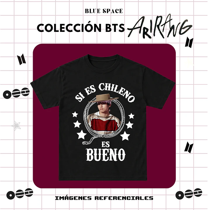 Polera BTS - TAEHYUNG HUASO CHILENO 1
