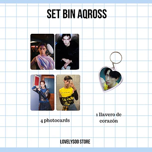 SET PHOTOCARDS Y LLAVERO - BIN AQROSS