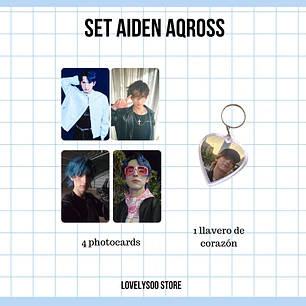 SET PHOTOCARDS Y LLAVERO - AIDEN AQROSS