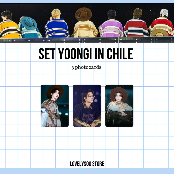 YOONGI BTS IN CHILE SET PHOTOCARDS - FANMADE 1