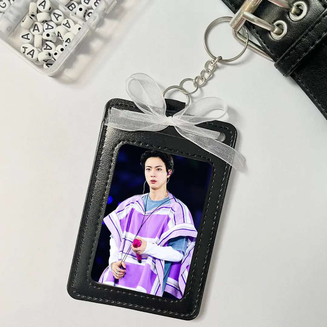 Holder de Cuero Negro - JIN BTS HUASO 1
