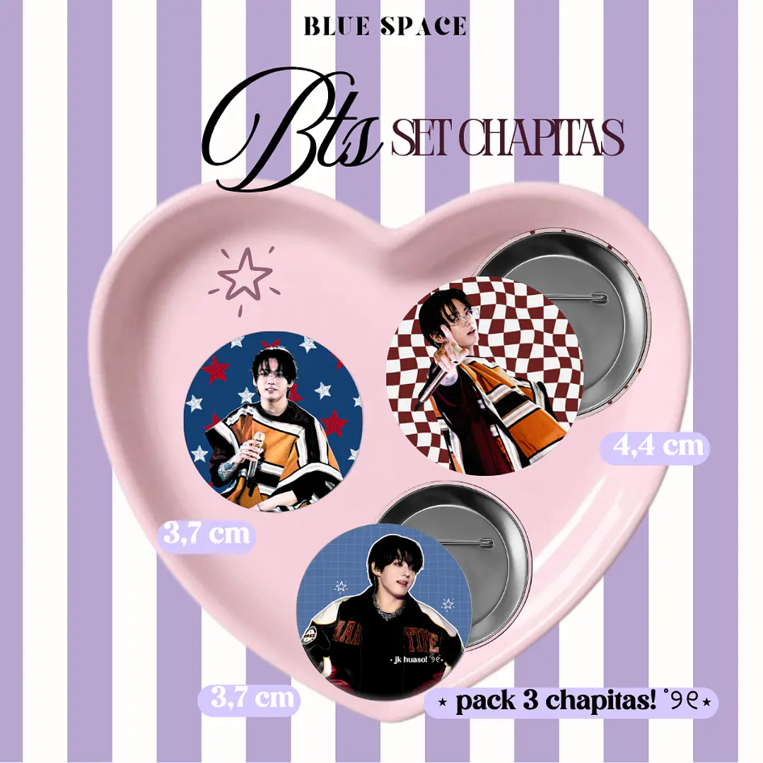 SET CHAPITAS - BTS JUNGKOOK HUASOS 1