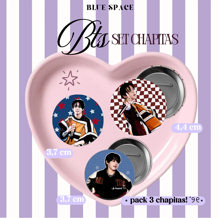 SET CHAPITAS - BTS JUNGKOOK HUASOS 1