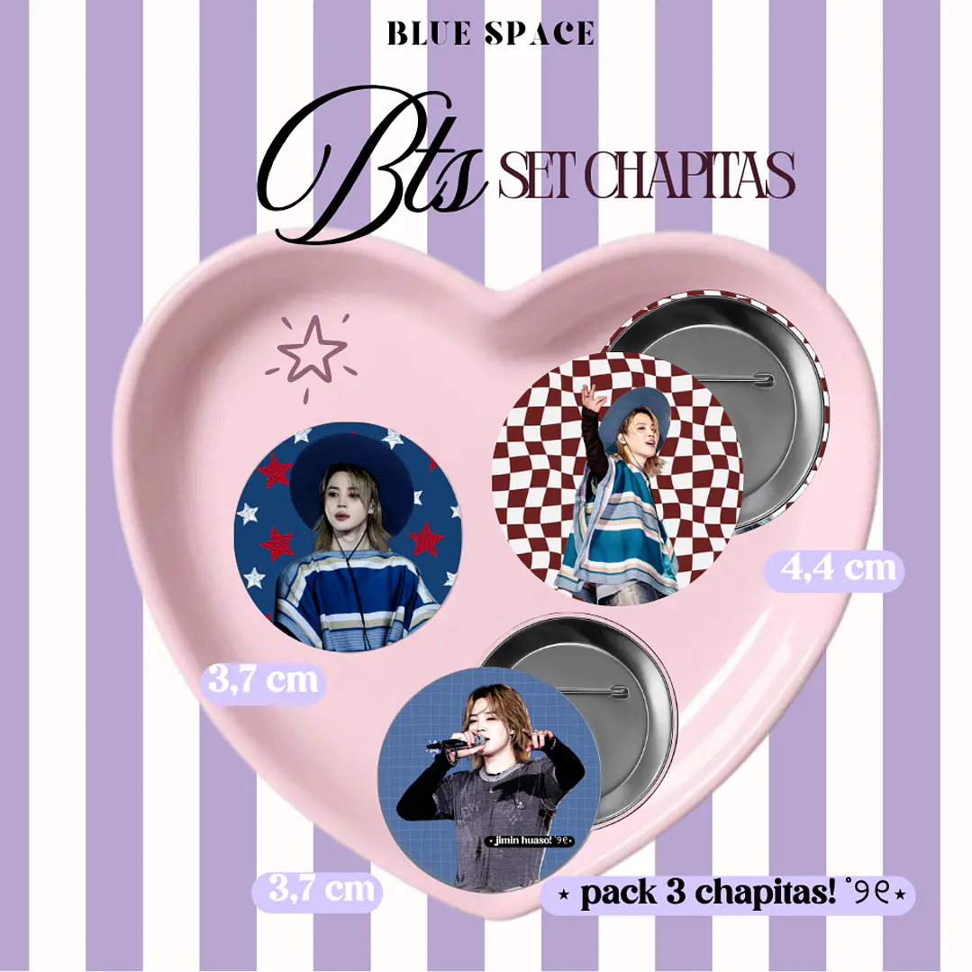 SET CHAPITAS - BTS JIMIN HUASOS 1