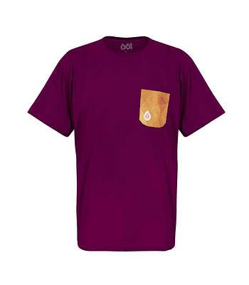 Polera Sixsixone Geo Pocket Tee Eggplant