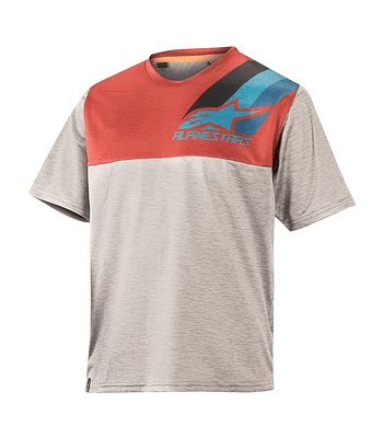 Jersey Niños Alpinestars 4.0 Ss Melange Gray Black Aqua Blue