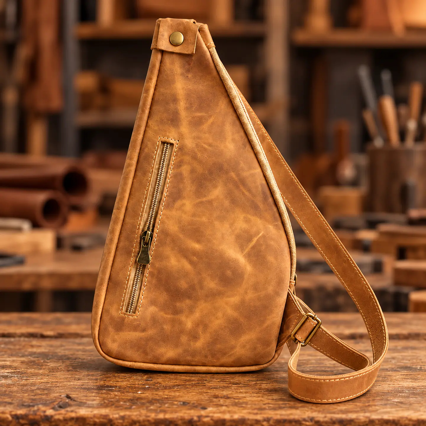 Bandolera Guitarra de Cuero Artesanal 2