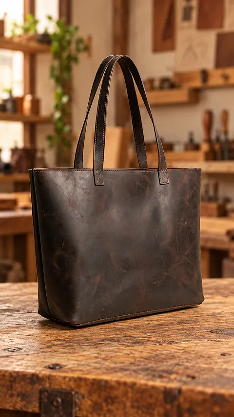 Cartera Tote Grande de Cuero