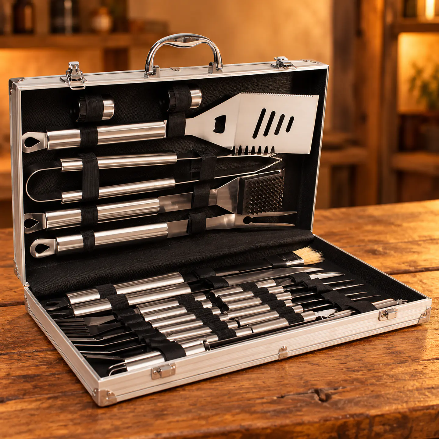 Deluxe BBQ Set Metálico de 24 Piezas 1