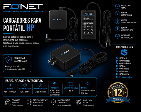 Cargador para portatil HP