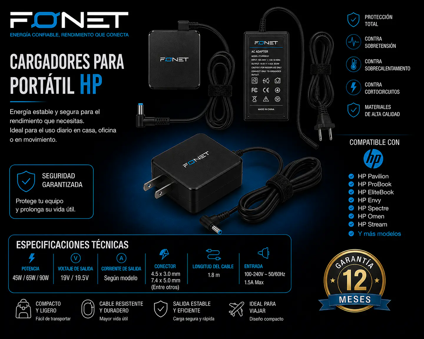 Cargador para portatil HP 1