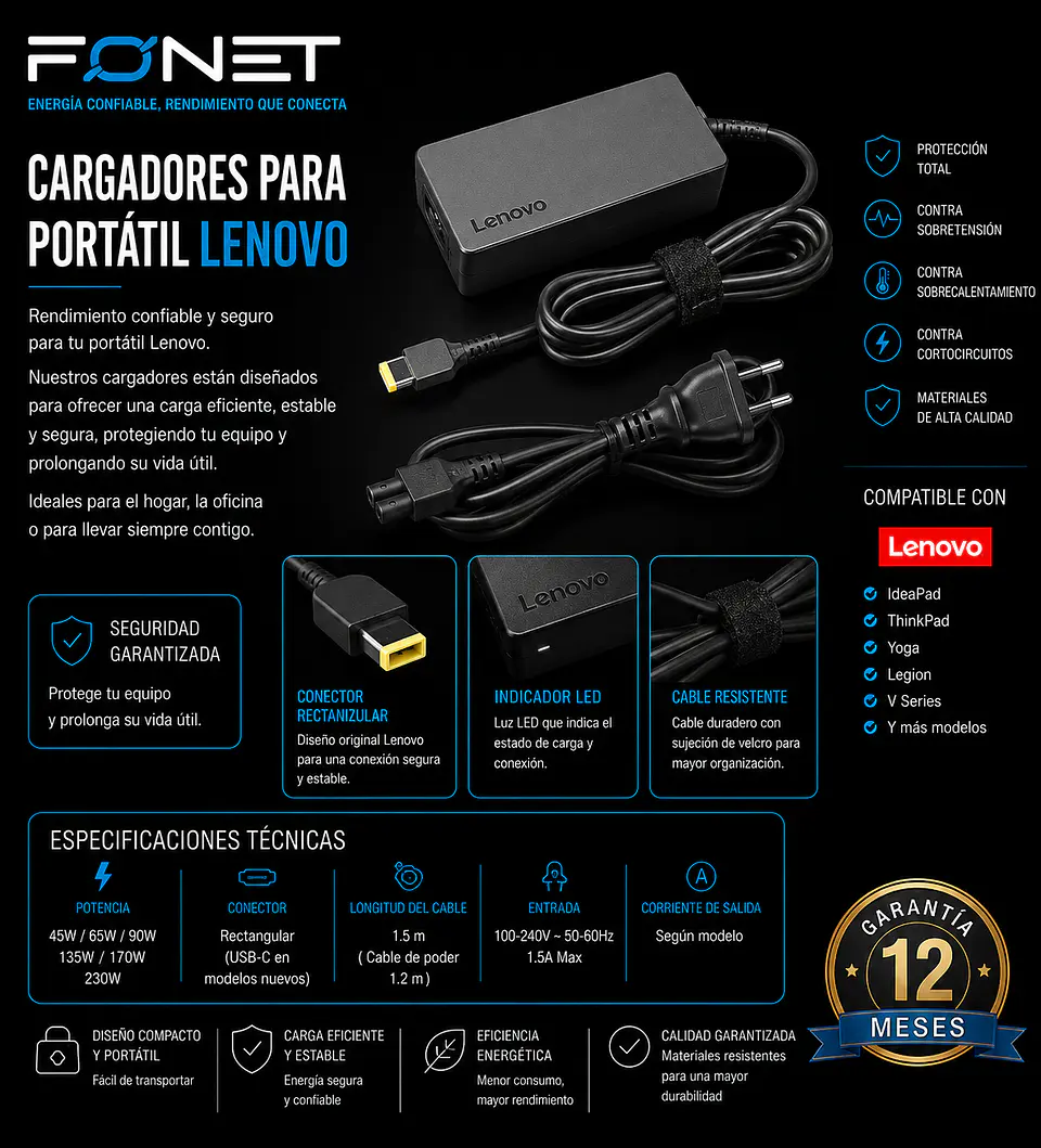 Cargador para portatil Lenovo 1