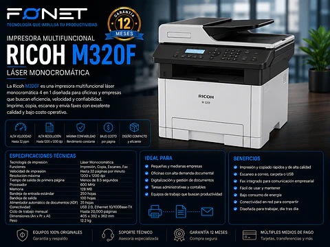 Impresora multifuncional RICOH M320F