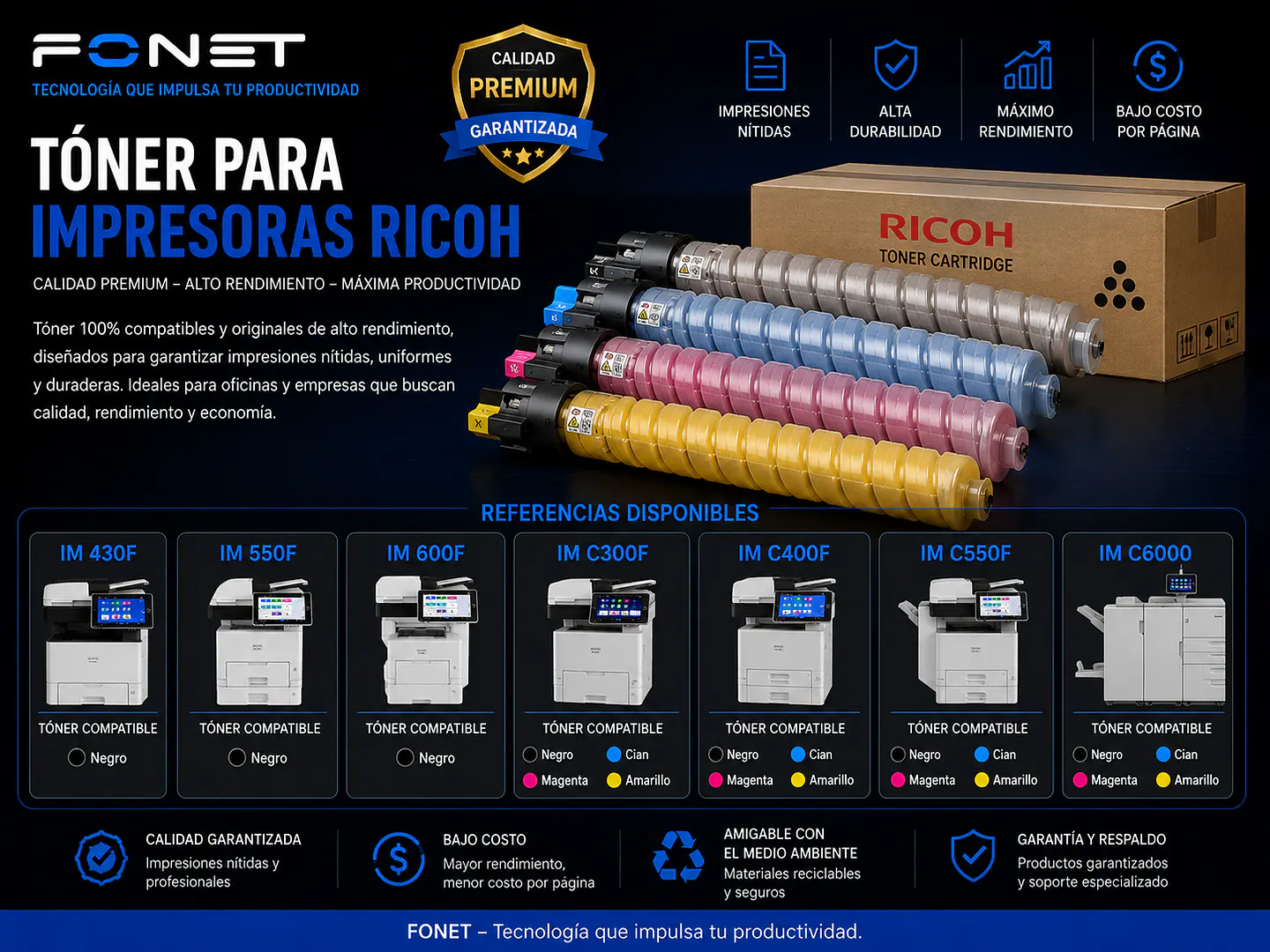 Toner para impresoras RICOH 1