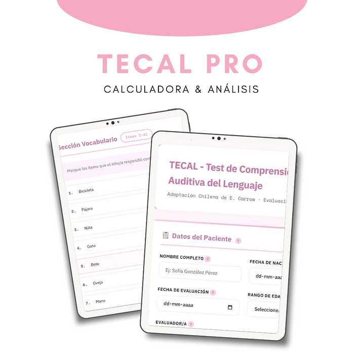 Calculadora TECAL PRO E. Carrow · Evaluación Digital 2