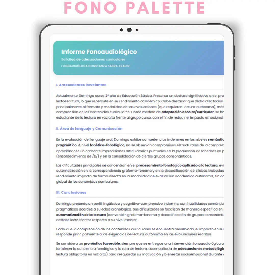 Fono Palette  🎨 Plantilla Informes y Certificados 1