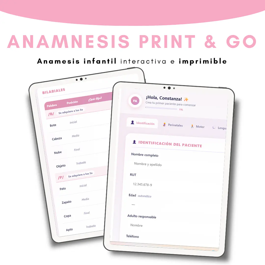 Anamnesis Infantil Print & GO  1