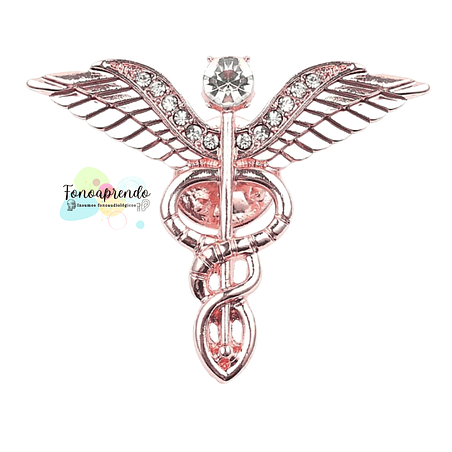 Pin vara de Esculapio rosa 1