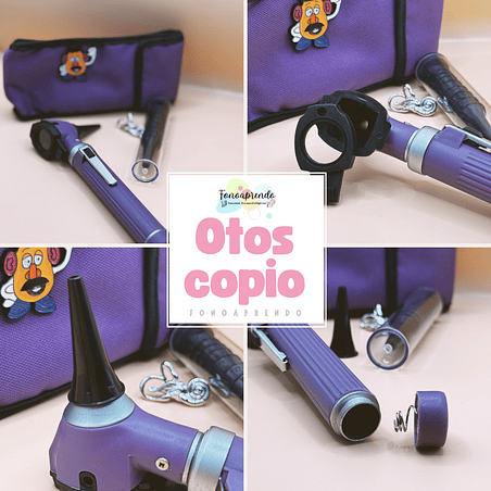 Otoscopio clínico de fibra óptica con luz led más 10 conos 8