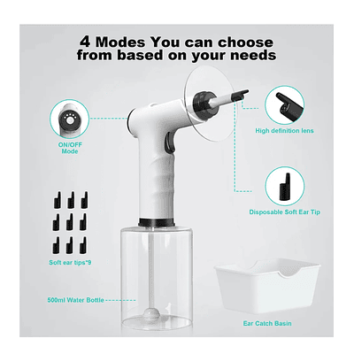 Kit eléctrico de extracción de cera con otoscopio inálambrico 4