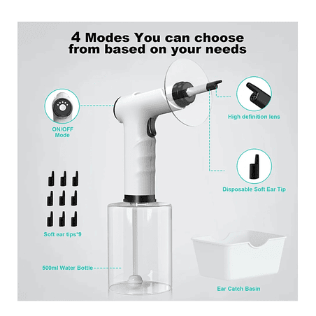 Kit botella - lavado de oído eléctrico con otoscopio inalámbrico 4