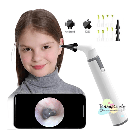 Otoscopio inalámbrico con curetas y conos  2