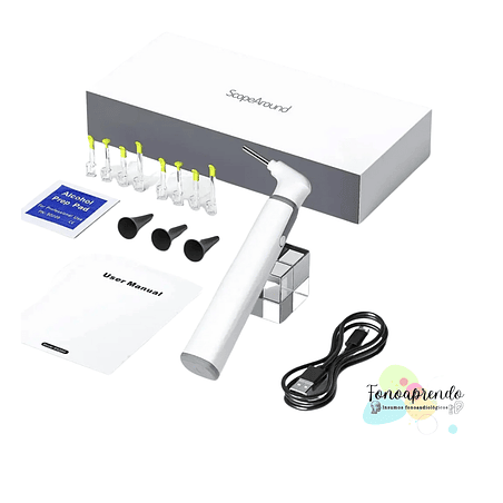 Otoscopio inalámbrico con curetas y conos  1
