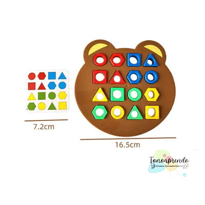 Rompecabezas a juego geométrico de oso pequeño, bloque educativo Montessori 2