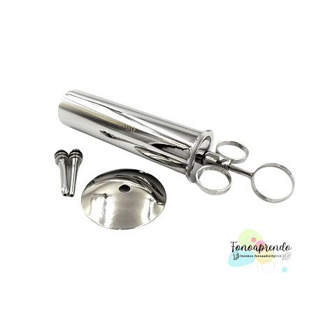 Jeringa lavado de oídos 100 cc - acero inoxidable.  1