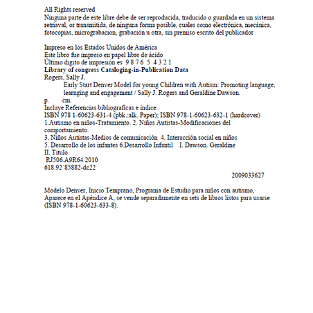Modelo Denver inicio temprano para infantes con Autismo, PDF. 2