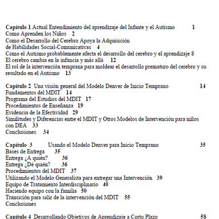 Modelo Denver inicio temprano para infantes con Autismo, PDF. 3