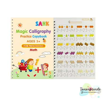 4 cuadernos mágicos, caligrafía para niños, REUTILIZABLE. 5