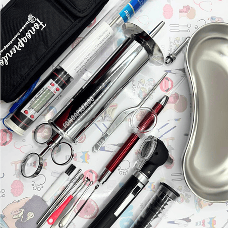 Kit lavado de oído n° 4, acero inoxidable más otoscopio clínico.  2