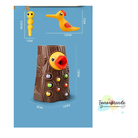 Juguete pájaro carpintero para pescar magnético niños. 2