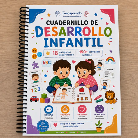Cuadernillo de Desarrollo Infantil | Más de 150 actividades ilustradas | 18 meses a 5 años - Impreso 1