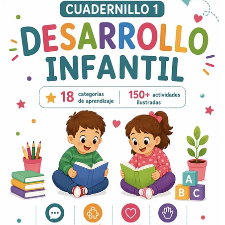 Cuadernillo de Desarrollo Infantil | Más de 150 actividades ilustradas | 18 meses a 5 años - Impreso 1