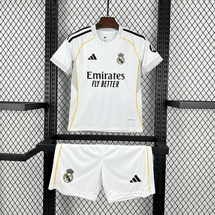 Real Madrid Principal Equipamento Criança 2025/2026