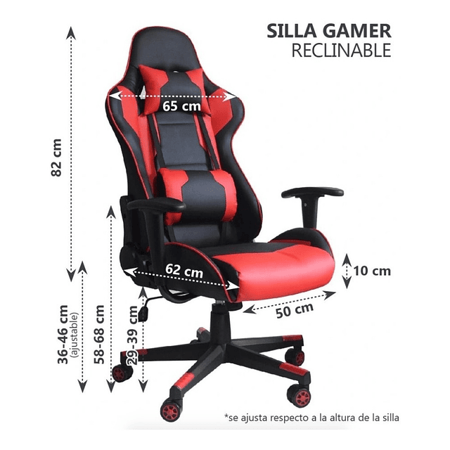 Silla Gamer Ergonomica Profesional Reclinable