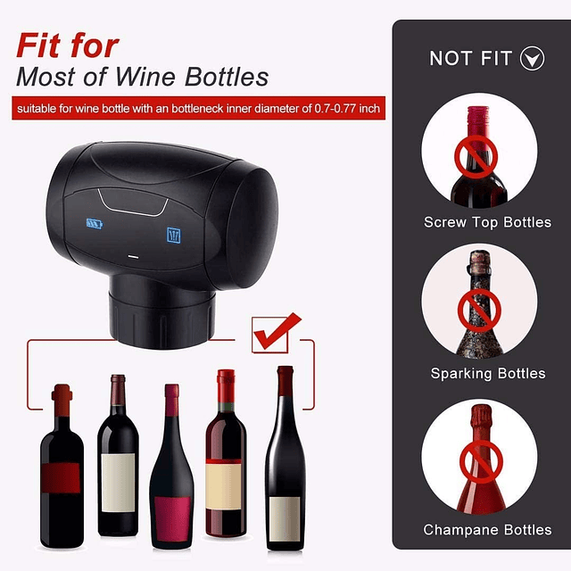 Tapón De Vino Eléctrico Vacío Wine Saver Bomba Automática