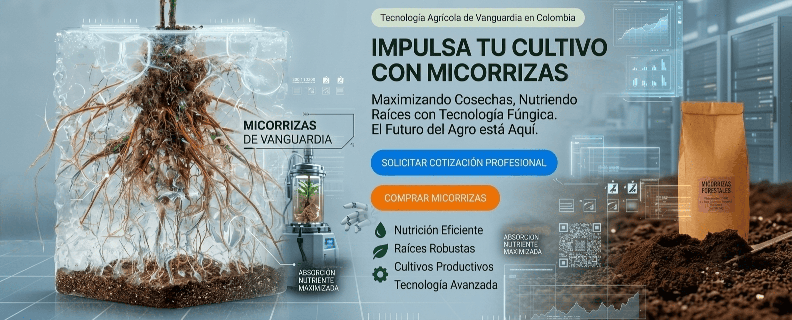 Inoculación de micorrizas agrícolas de alta concentración para mitigar la sequía