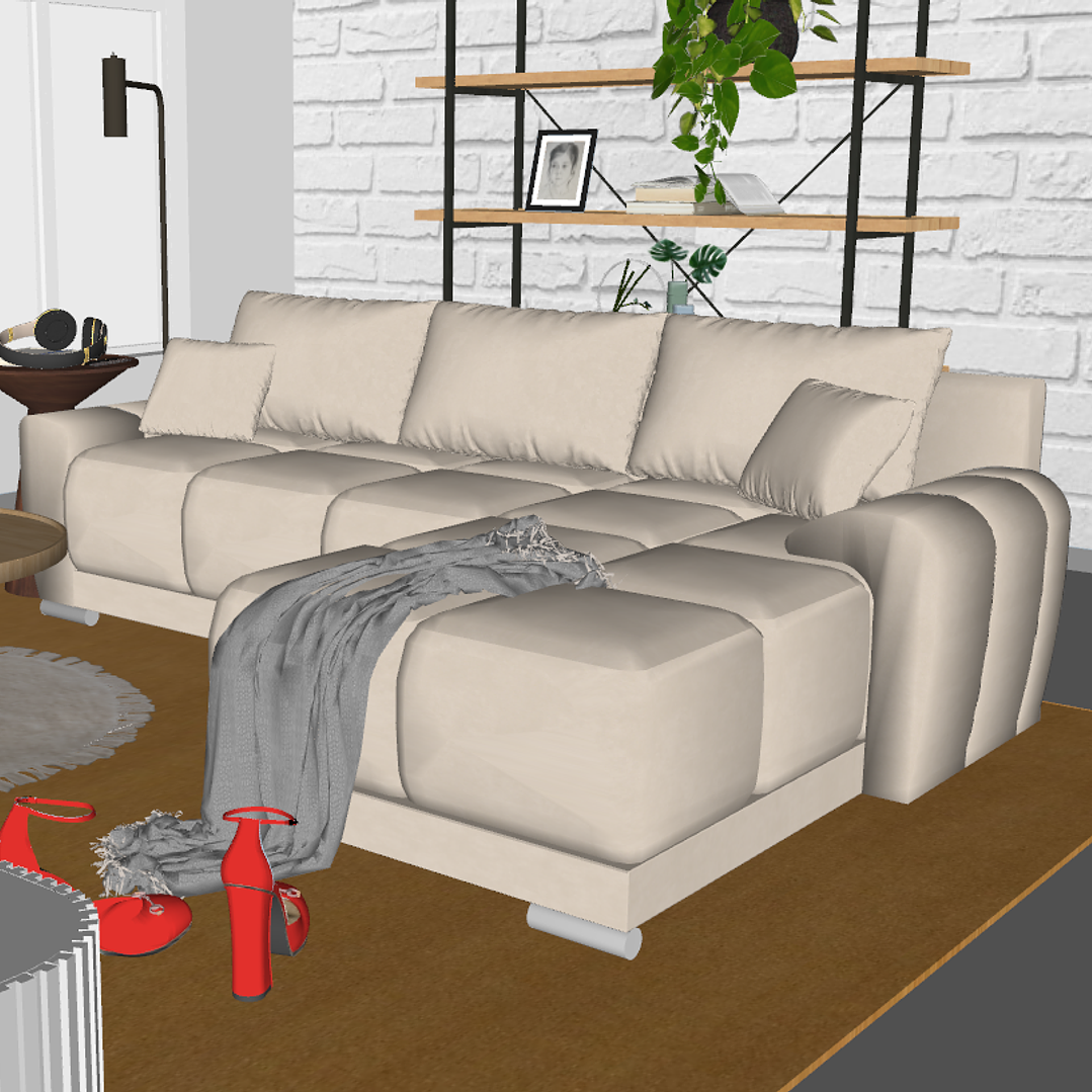 Sofá seccional Malaga 3D 2