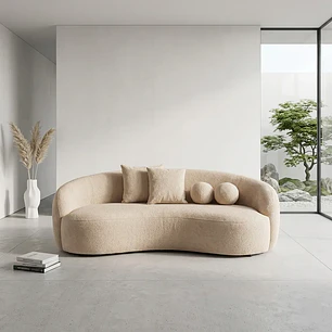Sofá Curvo Lianca Bouclé