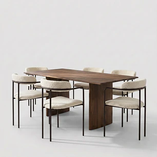 Juego de Comedor Truman de Madera Tornillo - 6 sillas