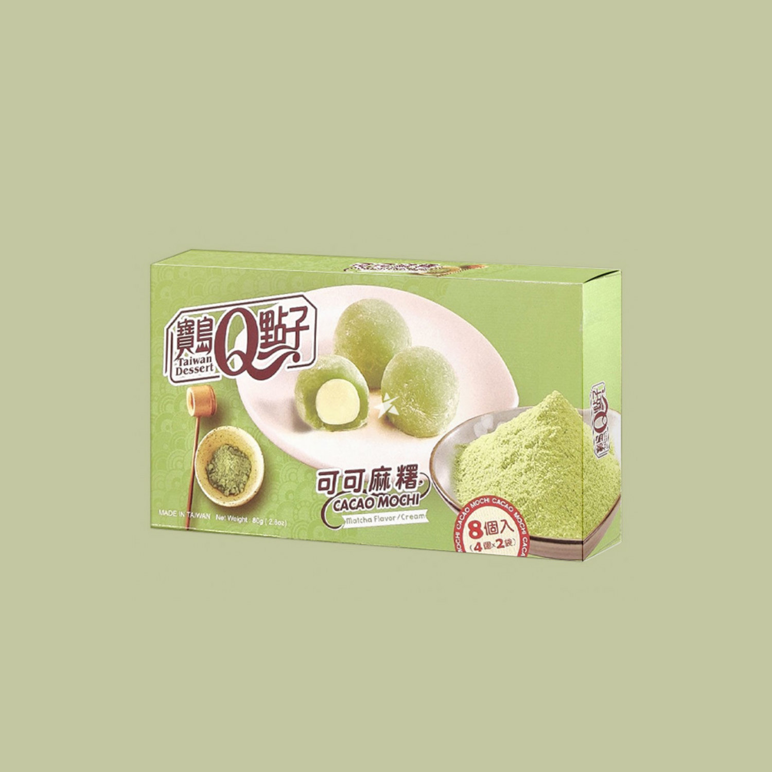 Pyragėliai Cacao Mochi (Matcha sk.)